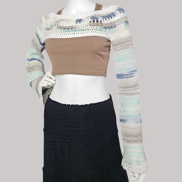 Handmade Knit & Crochet Bolero Shrug – Fits Small to Large - Picture 5 of 8